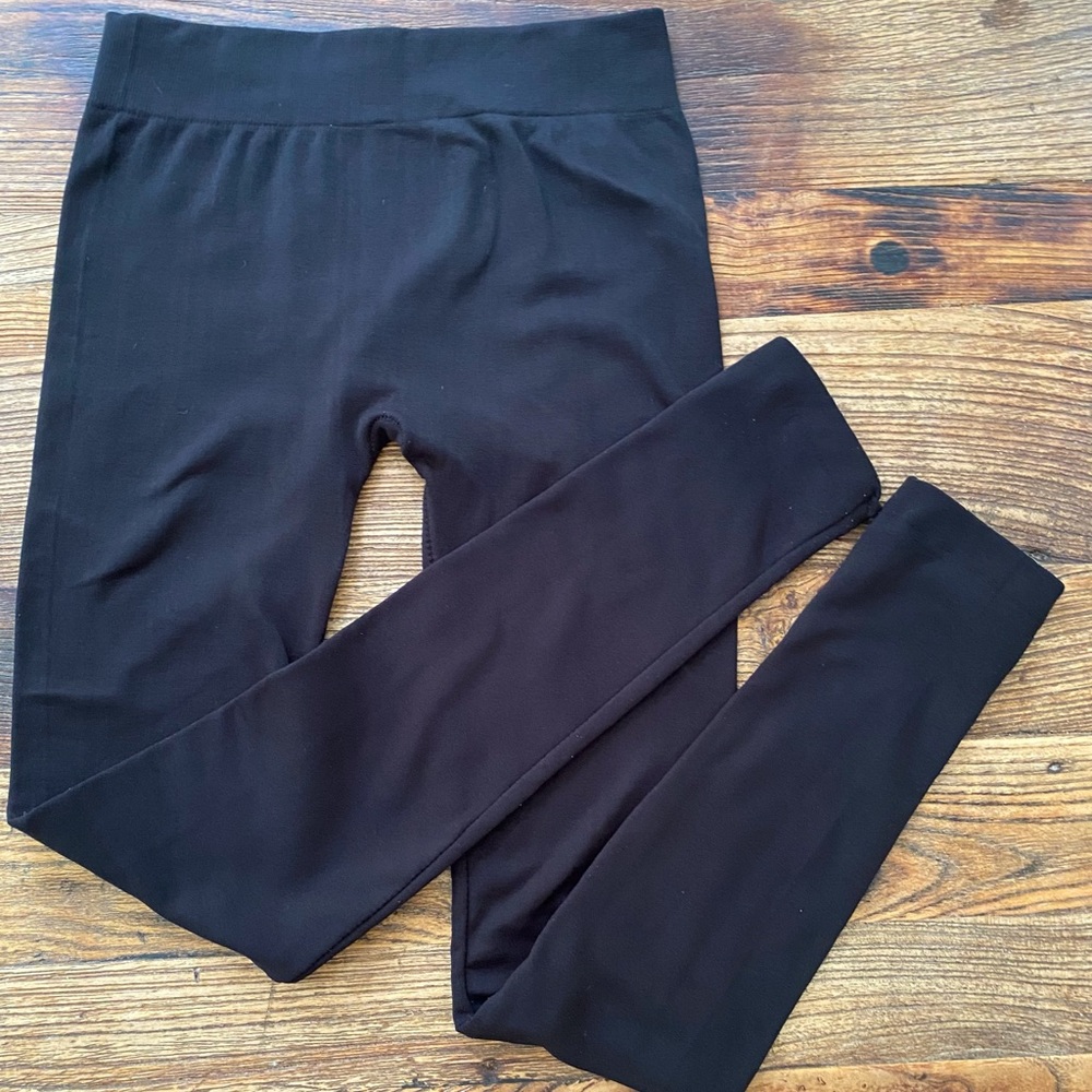 Warm Black Fleece Lined Leggings S/M